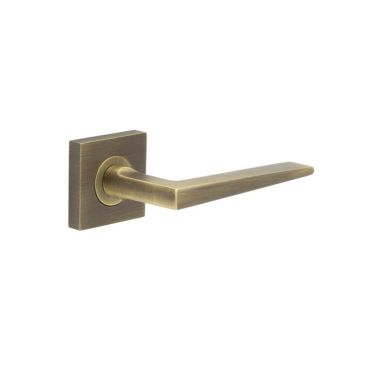 Click Here To Enlarge This Photo Of BUR10KIT6 Frelan Hardware Burlington Mayfair Door Handles on Square Plain Rose Antique Brass