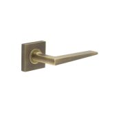 BUR10KIT6 Frelan Hardware Burlington Mayfair Door Handles on Square Plain Rose Antique Brass