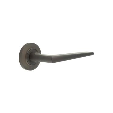 Click Here To Enlarge This Photo Of BUR10KIT80 Frelan Hardware Burlington Mayfair Door Handles on Chamfered Rose Dark Bronze