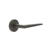 BUR10KIT82 Frelan Hardware Burlington Mayfair Door Handles on Reeded Rose Dark Bronze