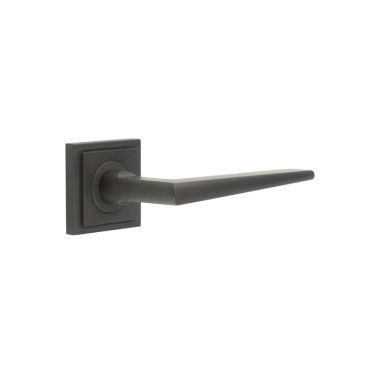 Click Here To Enlarge This Photo Of BUR10KIT85 Frelan Hardware Burlington Mayfair Door Handles on Square Stepped Rose Dark Bronze