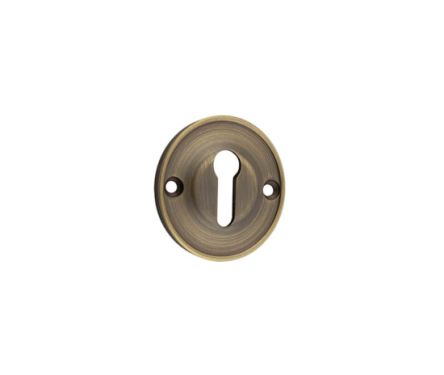 Click Here To Enlarge This Photo Of BUR121AB Frelan Hardware Burlington 40mm Standard Keyway Escutcheon 40mm Antique Brass