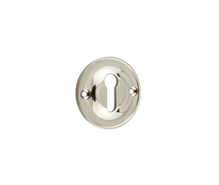 Click Here To Enlarge This Photo Of BUR121PN Frelan Hardware Burlington 40mm Standard Keyway Escutcheon 40mm Polished Nickel