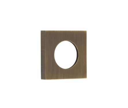 Click Here To Enlarge This Photo Of BUR150AB Frelan Hardware Burlington Square Plain Outer Roses for Levers and Turn & Releases Antique Brass