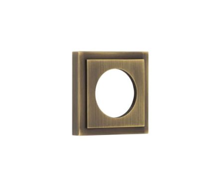 Click Here To Enlarge This Photo Of BUR152AB Frelan Hardware Burlington Square Stepped Outer Roses for Levers and Turn & Releases Antique Brass