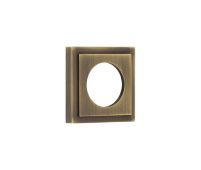 BUR152AB Frelan Hardware Burlington Square Stepped Outer Roses for Levers and Turn & Releases Antique Brass