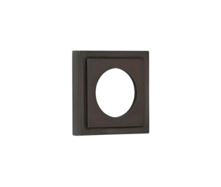Click Here To Enlarge This Photo Of BUR152DB Frelan Hardware Burlington Square Stepped Outer Roses for Levers and Turn & Releases Dark Bronze