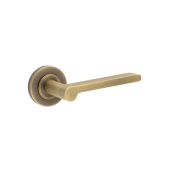 BUR15KIT1 Frelan Hardware Burlington Fitzrovia Door Handles on Plain Rose Antique Brass
