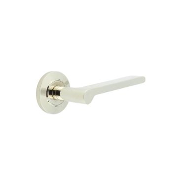 Click Here To Enlarge This Photo Of BUR15KIT158 Frelan Hardware Burlington Fitzrovia Door Handles on Chamfered Rose Polished Nickel