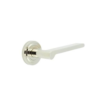 Click Here To Enlarge This Photo Of BUR15KIT159 Frelan Hardware Burlington Fitzrovia Door Handles on Stepped Rose Polished Nickel