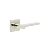 BUR15KIT162 Frelan Hardware Burlington Fitzrovia Door Handles on Square Plain Rose Polished Nickel