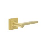 BUR15KIT241 Frelan Hardware Burlington Fitzrovia Door Handles on Square Stepped Rose Satin Brass