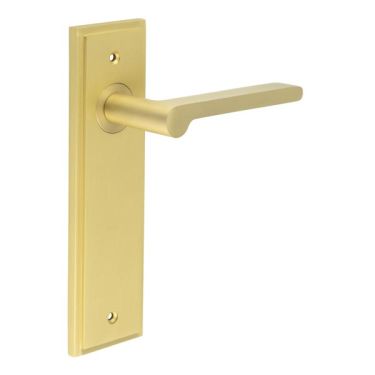 Click Here To Enlarge This Photo Of BUR15KIT242 Frelan Hardware Burlington Fitzrovia Door Handles on Latch Backplate Satin Brass