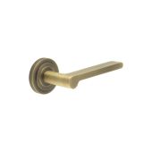 BUR15KIT3 Frelan Hardware Burlington Fitzrovia Door Handles on Stepped Rose Antique Brass