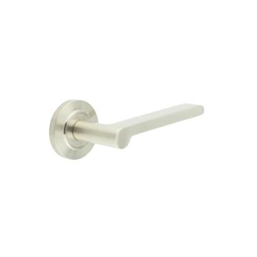 Click Here To Enlarge This Photo Of BUR15KIT314 Frelan Hardware Burlington Fitzrovia Door Handles on Chamfered Rose Satin Nickel