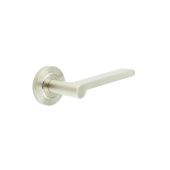 BUR15KIT314 Frelan Hardware Burlington Fitzrovia Door Handles on Chamfered Rose Satin Nickel