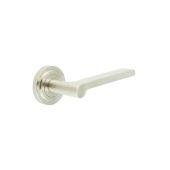BUR15KIT315 Frelan Hardware Burlington Fitzrovia Door Handles on Stepped Rose Satin Nickel