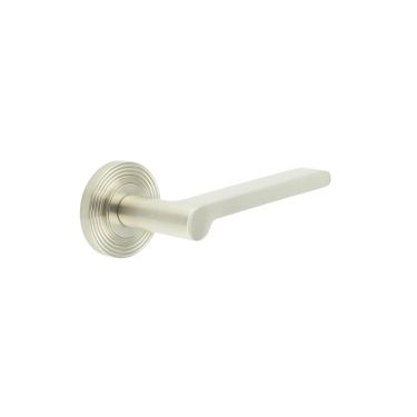 Click Here To Enlarge This Photo Of BUR15KIT316 Frelan Hardware Burlington Fitzrovia Door Handles on Reeded Rose Satin Nickel
