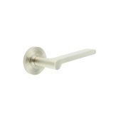 BUR15KIT316 Frelan Hardware Burlington Fitzrovia Door Handles on Reeded Rose Satin Nickel