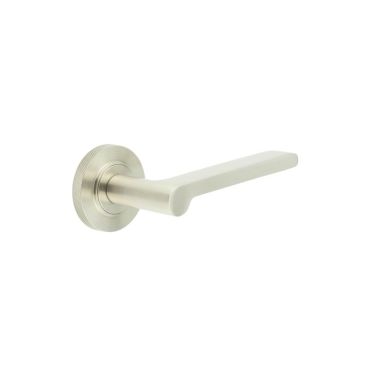 Click Here To Enlarge This Photo Of BUR15KIT317 Frelan Hardware Burlington Fitzrovia Door Handles on Knurled Rose Satin Nickel