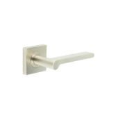 BUR15KIT318 Frelan Hardware Burlington Fitzrovia Door Handles on Square Plain Rose Satin Nickel