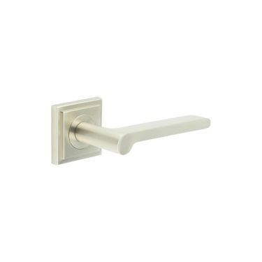 Click Here To Enlarge This Photo Of BUR15KIT319 Frelan Hardware Burlington Fitzrovia Door Handles on Square Stepped Rose Satin Nickel