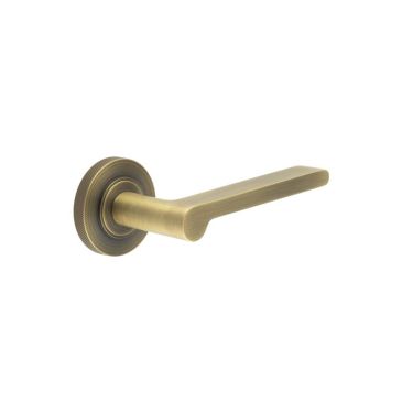 Click Here To Enlarge This Photo Of BUR15KIT5 Frelan Hardware Burlington Fitzrovia Door Handles on Knurled Rose Antique Brass