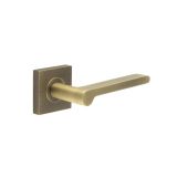 BUR15KIT6 Frelan Hardware Burlington Fitzrovia Door Handles on Square Plain Rose Antique Brass