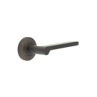Click Here To Enlarge This Photo Of BUR15KIT80 Frelan Hardware Burlington Fitzrovia Door Handles on Chamfered Rose Dark Bronze
