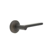 BUR15KIT80 Frelan Hardware Burlington Fitzrovia Door Handles on Chamfered Rose Dark Bronze