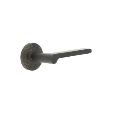 Click Here To Enlarge This Photo Of BUR15KIT82 Frelan Hardware Burlington Fitzrovia Door Handles on Reeded Rose Dark Bronze