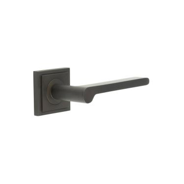 Click Here To Enlarge This Photo Of BUR15KIT85 Frelan Hardware Burlington Fitzrovia Door Handles on Square Stepped Rose Dark Bronze