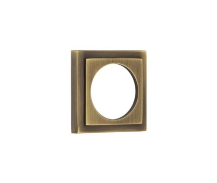 Click Here To Enlarge This Photo Of BUR173AB Frelan Hardware Burlington Stepped Square Outer Rose for Escutcheons Antique Brass