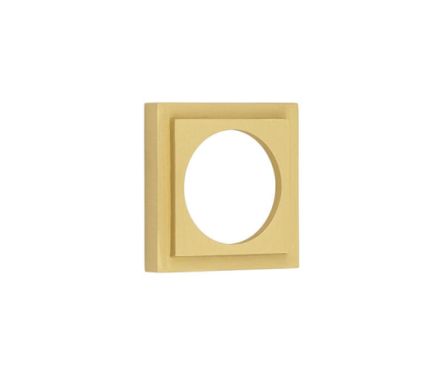 Click Here To Enlarge This Photo Of BUR173SB Frelan Hardware Burlington Stepped Square Outer Rose for Escutcheons Satin Brass