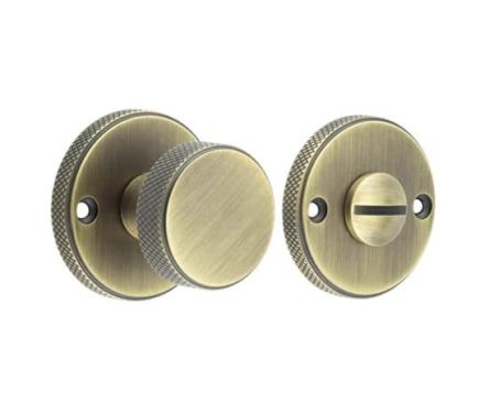 Click Here To Enlarge This Photo Of BUR180AB Frelan Hardware Burlington Westbourne Knurled Turn & Release Antique Brass