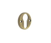 BUR181AB Frelan Hardware Burlington Westbourne Knurled Euro Profile Escutcheon Antique Brass