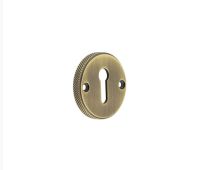 BUR182AB Frelan Hardware Burlington Westbourne Knurled Standard Keyway Escutcheon Antique Brass