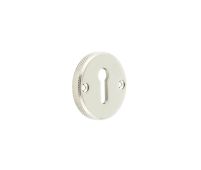 BUR182PN Frelan Hardware Burlington Westbourne Knurled Standard Keyway Escutcheon Polished Nickel