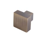 BUR201AB Frelan Hardware Burlington Trafalgar 30mm Square Cupboard Knob Antique Brass