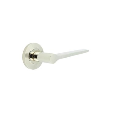 Click Here To Enlarge This Photo Of BUR20KIT158 Frelan Hardware Burlington Knightsbridge Door Handles on Chamfered Rose Polished Nickel