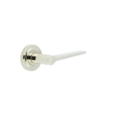 Click Here To Enlarge This Photo Of BUR20KIT159 Frelan Hardware Burlington Knightsbridge Door Handles on Stepped Rose Polished Nickel