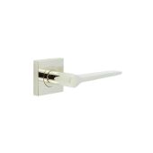 BUR20KIT162 Frelan Hardware Burlington Knightsbridge Door Handles on Square Plain Rose Polished Nickel