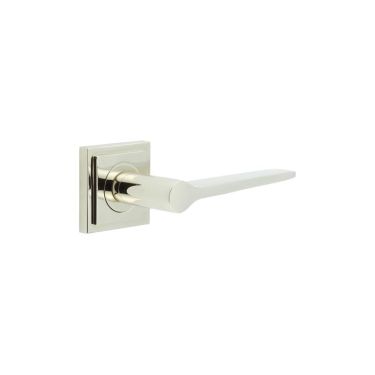 Click Here To Enlarge This Photo Of BUR20KIT163 Frelan Hardware Burlington Knightsbridge Door Handles on Square Stepped Rose Polished Nickel