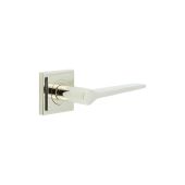 BUR20KIT163 Frelan Hardware Burlington Knightsbridge Door Handles on Square Stepped Rose Polished Nickel