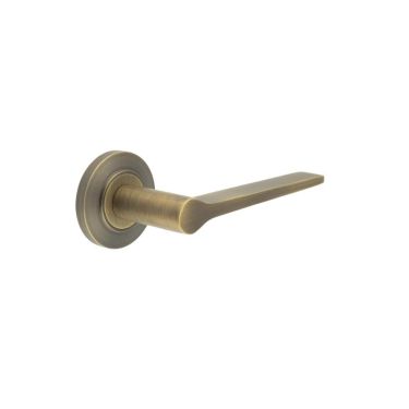 Click Here To Enlarge This Photo Of BUR20KIT2 Frelan Hardware Burlington Knightsbridge Door Handles on Chamfered Rose Antique Brass