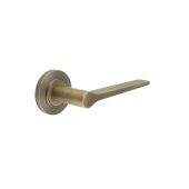 BUR20KIT2 Frelan Hardware Burlington Knightsbridge Door Handles on Chamfered Rose Antique Brass