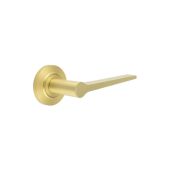 BUR20KIT236 Frelan Hardware Burlington Knightsbridge Door Handles on Chamfered Rose Satin Brass