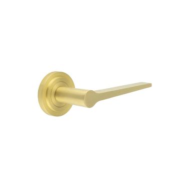 Click Here To Enlarge This Photo Of BUR20KIT237 Frelan Hardware Burlington Knightsbridge Door Handles on Stepped Rose Satin Brass