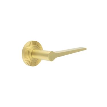 Click Here To Enlarge This Photo Of BUR20KIT238 Frelan Hardware Burlington Knightsbridge Door Handles on Reeded Rose Satin Brass