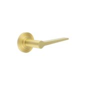 BUR20KIT238 Frelan Hardware Burlington Knightsbridge Door Handles on Reeded Rose Satin Brass